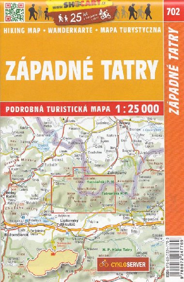 Západné Tatry - mapa Shocart 1:25 000 číslo 702 - Shocart Západné Tatry - mapa Shocart 1:25 000 číslo 702 - Shocart