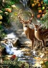Diamantov malovn Jelen a srnka u lesnho potoka 30x40cm - 