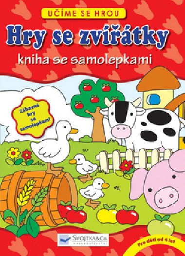 Hry se zvtky kniha se samolepkami - 