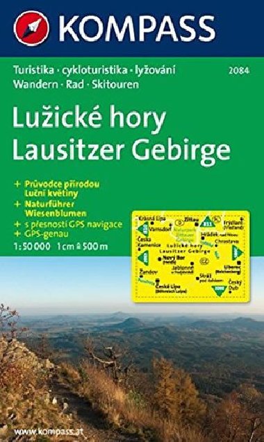 Luick hory Lausitzer Gebirge 1:50 000 - mapa Kompass slo 2084 - Kompass