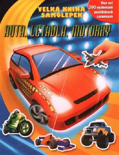 Velk kniha samolepek auta, letadla, motorky - 