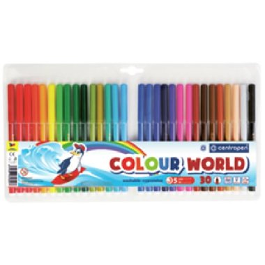 Fixy centropen 30 ks 7550 1 mm vyprateln colour world - 